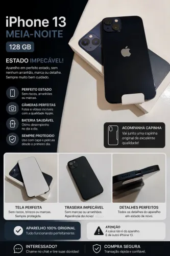 iPhone 13 meia-noite 128 GB