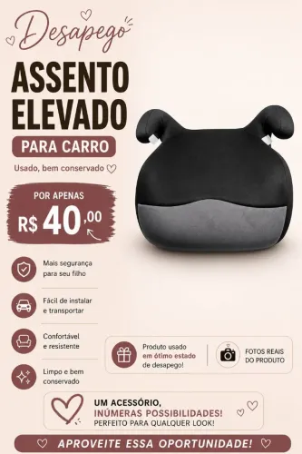 Assento infantil elevado para carro