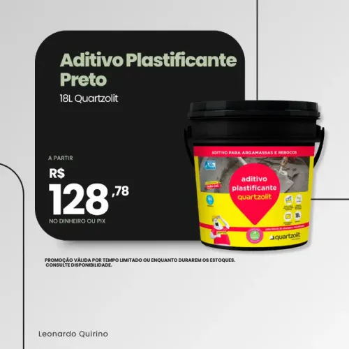 Aditivo Plastificante Preto Quartzolit 18L - Argamassa e Reboco