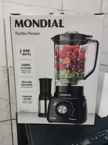 Liquidificador Mondial Turbo Power Cristal 3 Velocidades 550W - Novo Lacrado