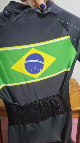 Macaquinho ciclismo Brasil M, forro em gel, lindíssimo, usado 1x TR4