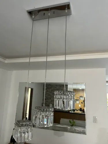Lustre com placas de cristal importado