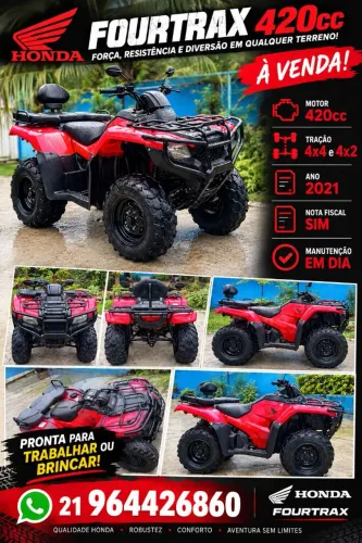 quadriciclo honda fourtrax 4x4 e 4x2
