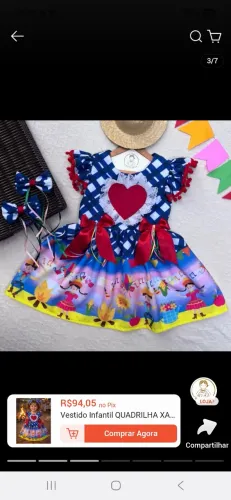 Vestido infantil festa junina
