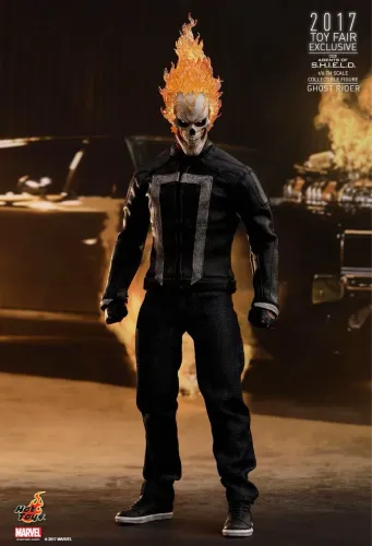 Motoqueiro Fantasma Hot Toys Agente Shield ghost RIDER detalhe jaqueta 