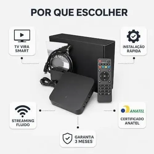 Adaptador e Conversor Smart Android 4K Ultra - Suporte 4K, Design Compacto