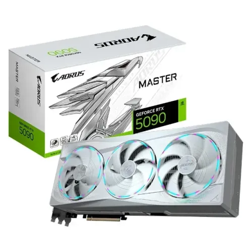 Placa de Vídeo RTX 5090 AORUS MASTER ICE 32G Branca - Gigabyte NVIDIA GeForce