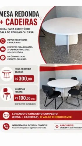 Mesa escritório e cadeiras