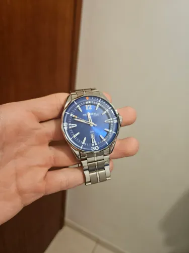 Relógio masculino prata / dourado - funcionando - preço baixo