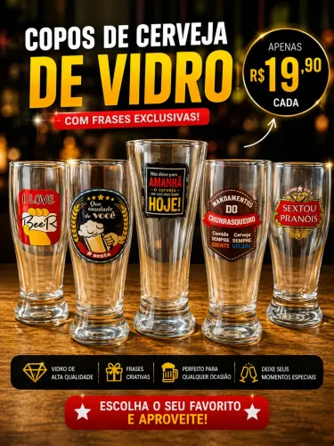 Copos de cerveja de vidro