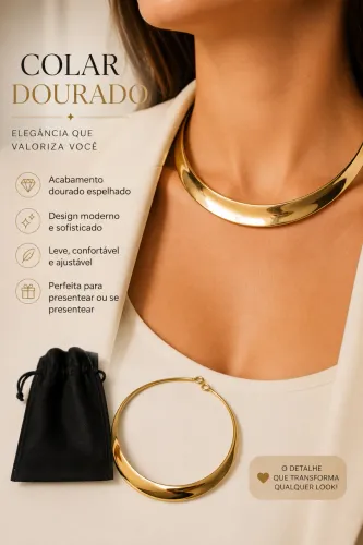 Colar Dourado Haute Elegance