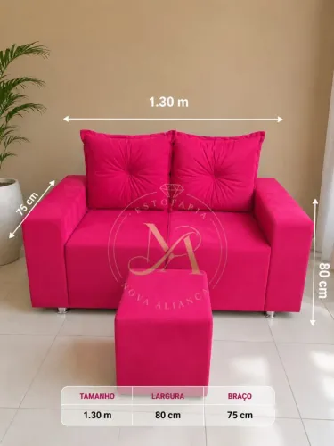 , sofa de 2 lugar a pronta entrega + puff de brinde promoção aproveite ?