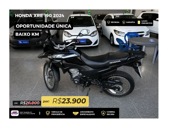HONDA XRE 190 2024!! BAIXO KM! OPORTUNIDADE