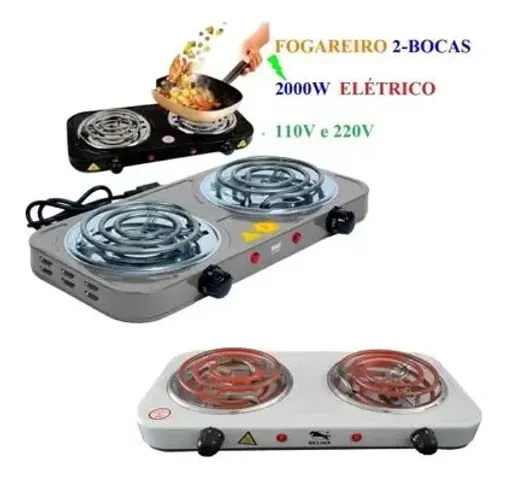 Fogão elétrico 2 bocas turbo