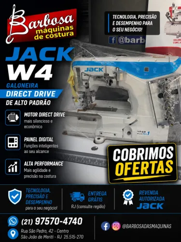 MÁQUINA COLARETE JACK W4 NOVA NA CAIXA