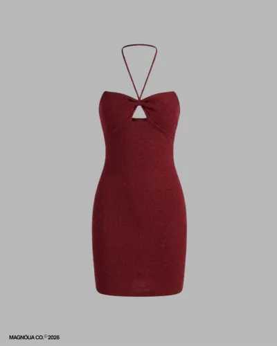 vestido tricot vermelho