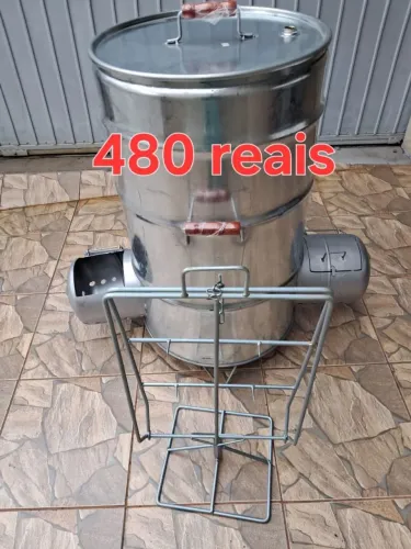 Churrasqueira de tambor galvanizado