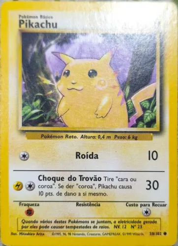 Pikachu 58/102 - Pokémon TCG Set Base Original (Wizards 1999)