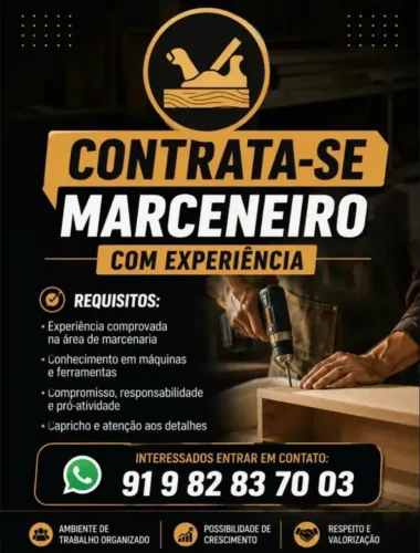 Contrata-se marceneiro