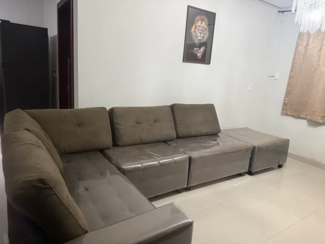 SOFA DE CANTO COM PUFF - 6 LUGARES