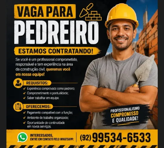 Pedreiro e ajudante 