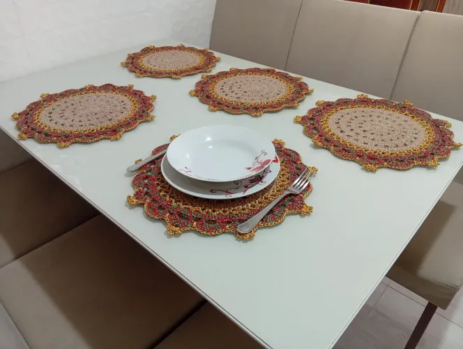 Americano em crochê 85%algodão, medidas 35cm kit com 5