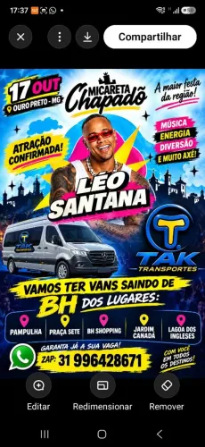 Vans para o show do Leo santana em ouro.preto