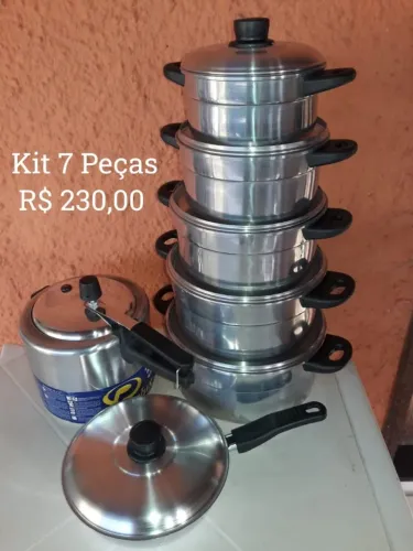 Frigideira Com Mais Panelas, kit 7 Peças