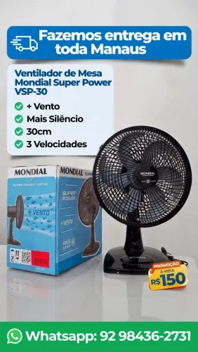 VENTILADOR MONDIAL PRETO 127V