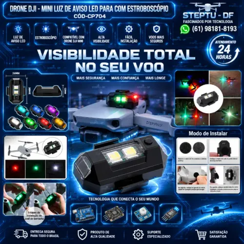 Drone Dji Mini Luz De Aviso Led Para Com Estroboscópio Arduino Automação COD-CP704