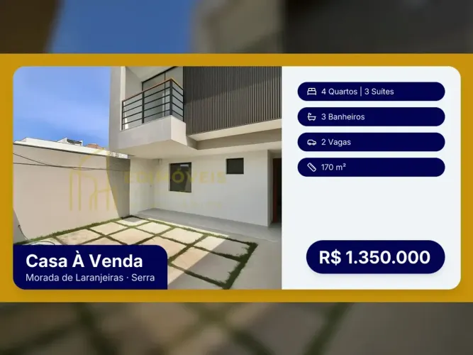 Venha Conhecer: Casa com Varanda e Closet em Morada de Laranjeiras!