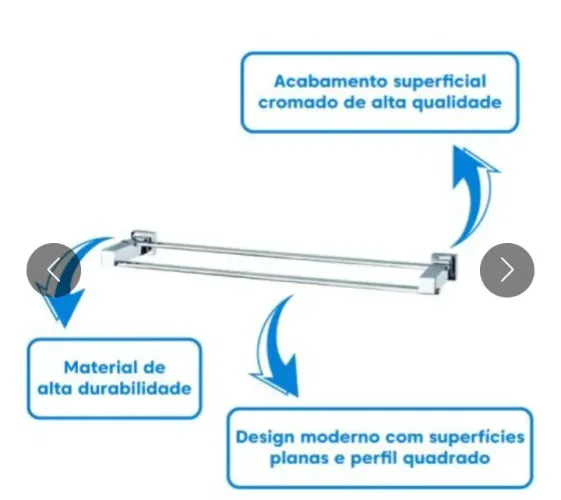 PORTA TOALHA DUPLO FLAT FABRIMAR
