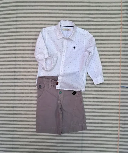 conjunto Tigor T. Tigre bermuda para bebê e camisa Baby Club