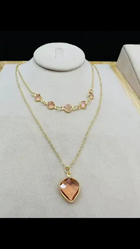 Colar duplo  banhado a ouro 24 k