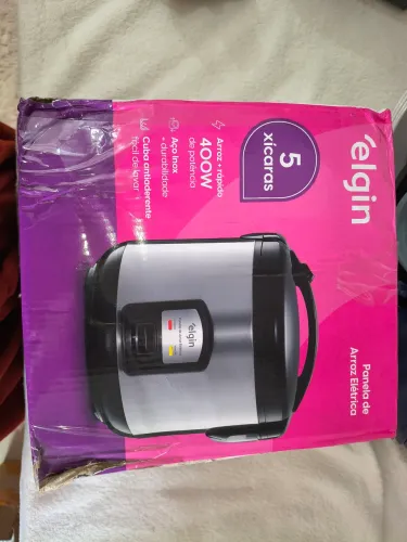 Panela de Arroz Elgin 5 Xícaras 400W Inox - Nova na Caixa