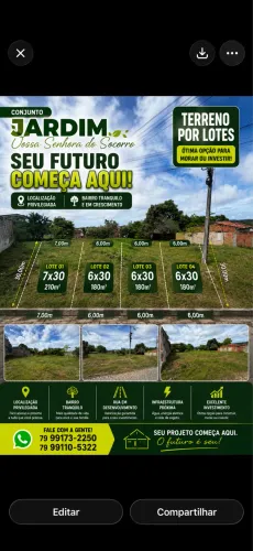 Terrenos por lotes em nossa senhora do socorro. 