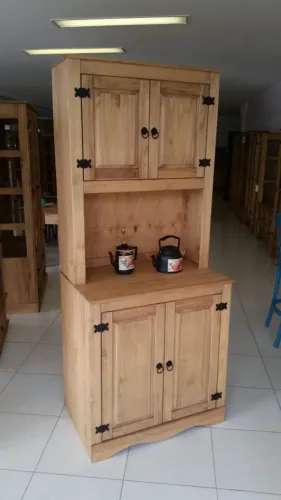 Armario de cozinha  - balcão com arca em madeira angelim pedra 