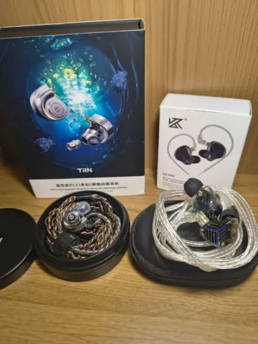 Combo Fone IEM TRN Conch + KZ PRX Planar | Com acessórios completos e cabo upgrade