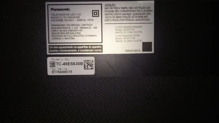 Tv Panasonic 49" 49es630b  Smart