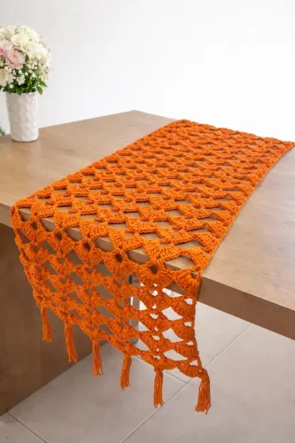 Passadeira de crochê laranja 