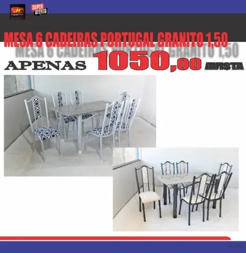 MESA 6 CADEIRAS PORTUGAL NO GRANITO