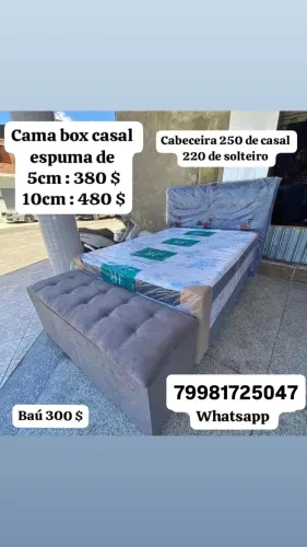 Cama box casal 5cm de espuma