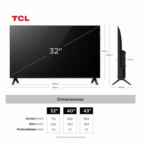 Smart TV 32 polegadas+ controle de voz