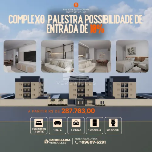 Apartamento de 2 quartos sendo uma suíte