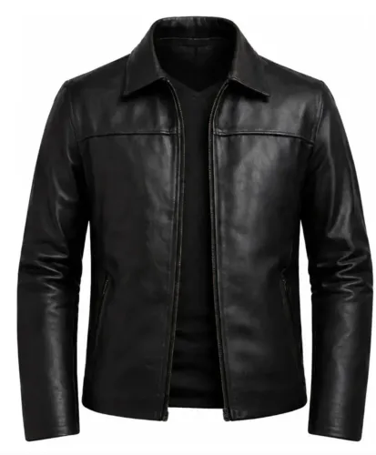 Jaqueta de couro masculina