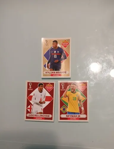 3 cartas legends do álbum da copa do mundo de 2022 mbappe gold