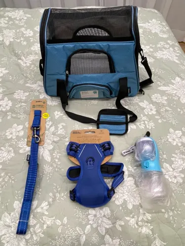Kit Passeio & Viagem Pet Completo (Cor Azul) - TUDO NOVO!