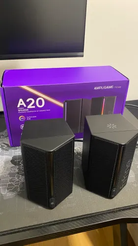 Caixa de som para jogos FIFINE com som surround estéreo, alto-falante USB RGB