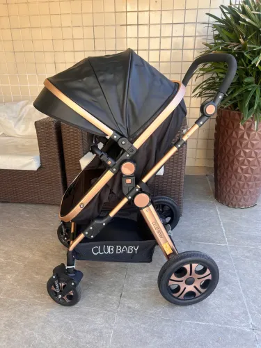 Kit bebê 3 em 1 - Carrinho Luxo com 4 rodas e bebê conforto Club baby