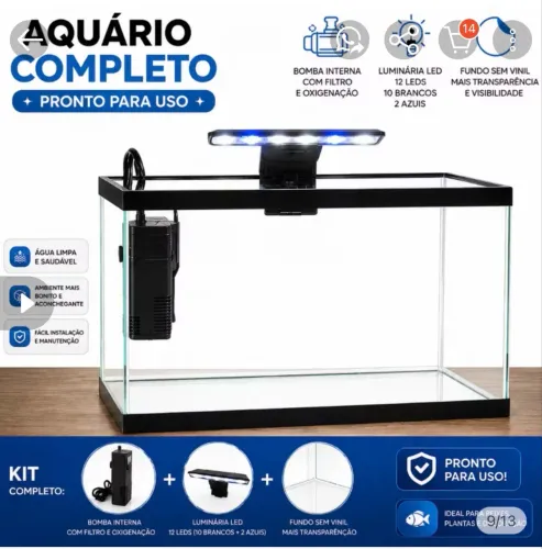 Aquário completo 20 litros